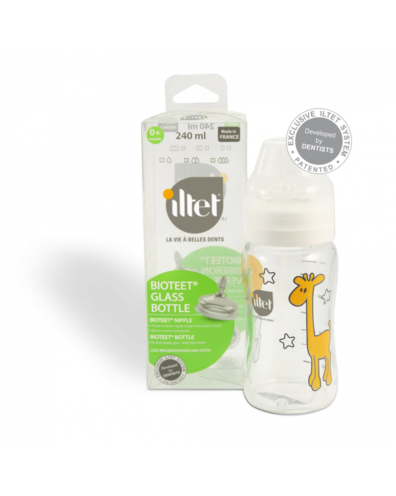 Biberon 240ml Bioteet n°2 en verre iltet Biberon 240ml Bioteet n°2 en verre iltet