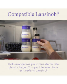 4 Pots de conservation pour lait maternel 160ml